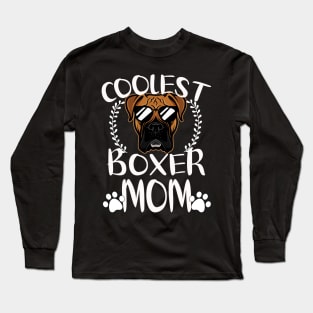 Glasses Coolest Boxer Dog Mom Long Sleeve T-Shirt